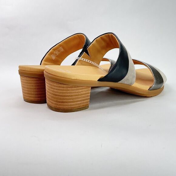 Dansko Womens Theresa Multi-Strap Slip-On Sandal Size 42 Metallic Leather Suede - Picture 7 of 11